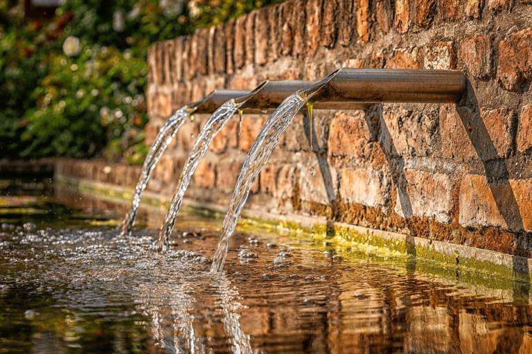 fontaine à eau dans des tuyaux