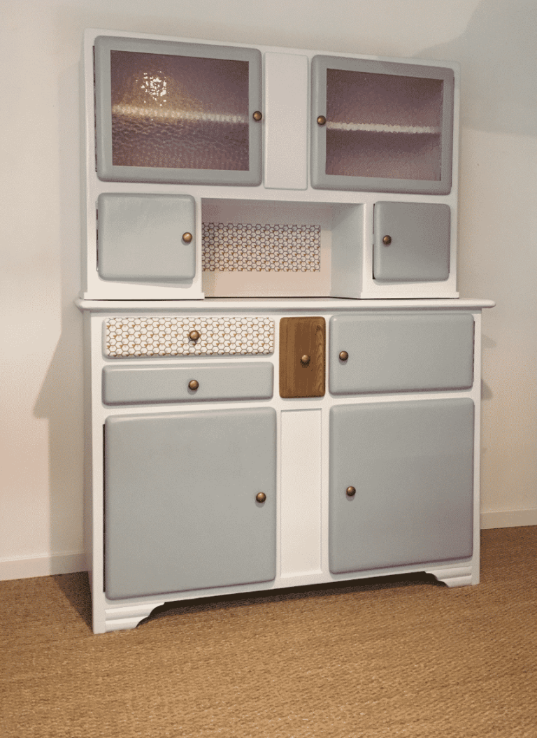 buffet mado année 50 original blanc et bleu