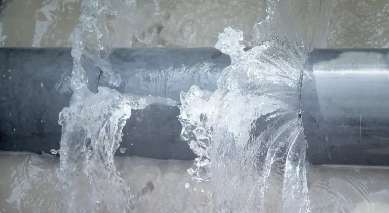 fuite d'eau sous pression tuyau