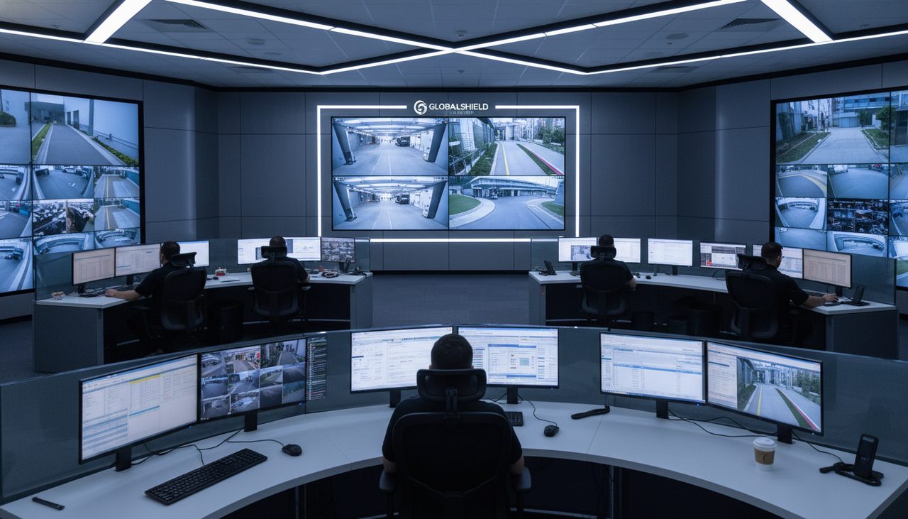 Agent de télésurveillance surveillant les écrans de sécurité
