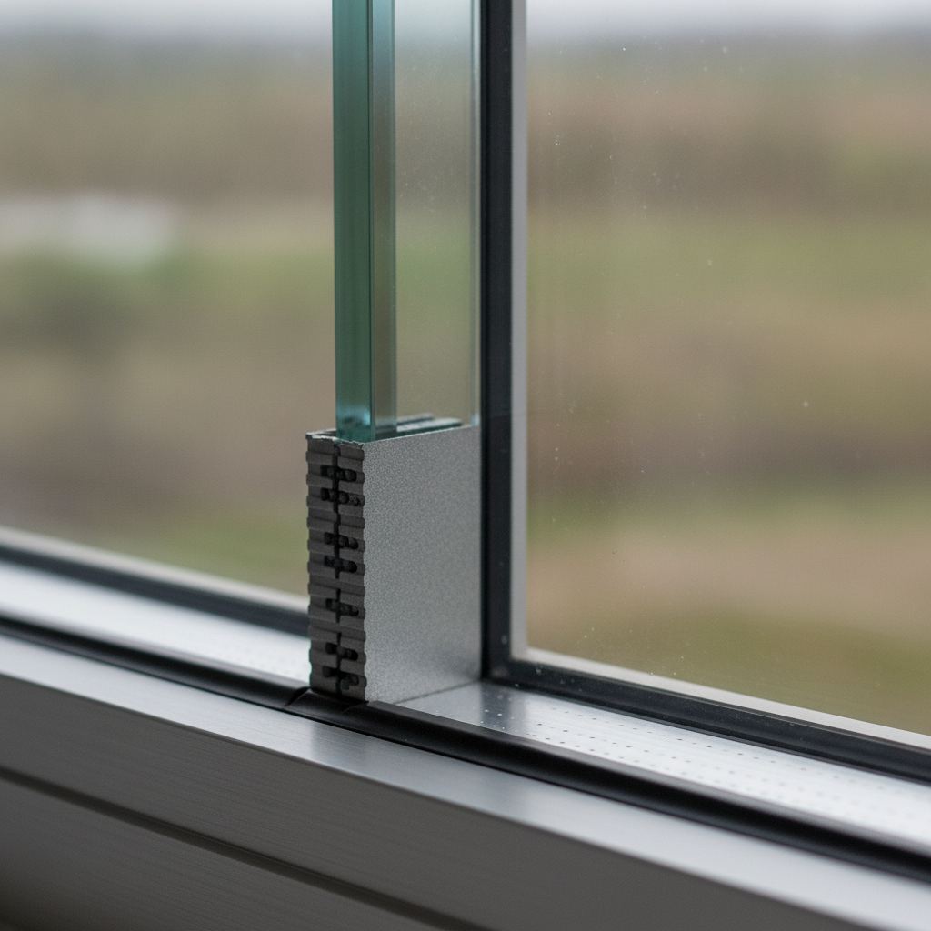 détail d'un double vitrage avec intercalaire isolant