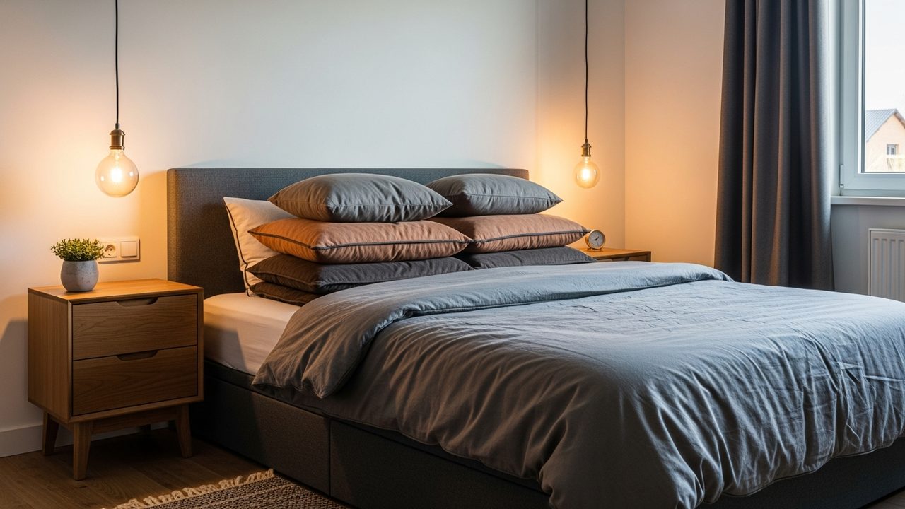 decoration chambre avec lit americain haut style cocooning tendance 2026