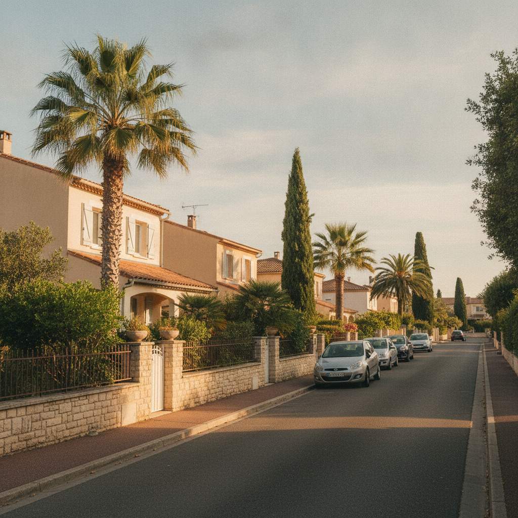 quartier residentiel Narbonne maisons avec jardin