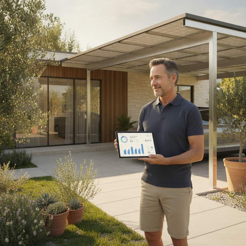Suivi de la production solaire d'un carport photovoltaique sur tablette