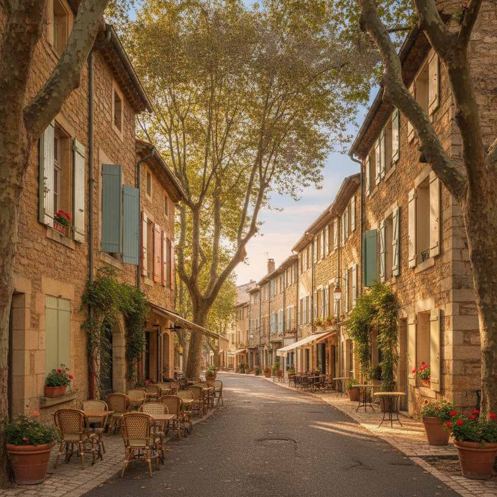 Maisons de ville typiques avec volets colorés à Lézignan-Corbières dans l'Aude